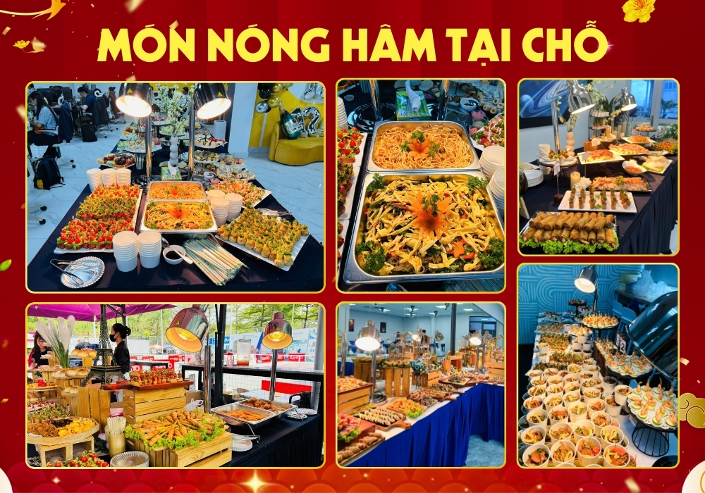 Tiệc mặn dạng buffet với món được hâm nóng tại chỗ