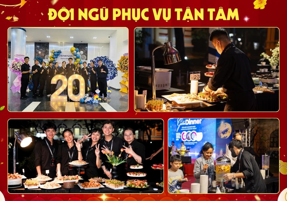 Đội ngũ setup phục vụ tiệc sự kiện tận tâm Vuông Tròn