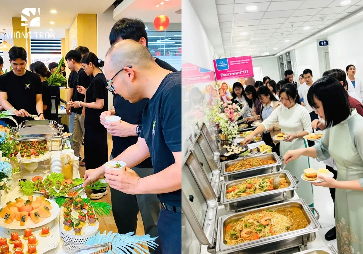 Buffet trưa văn phòng với thực đơn bữa trưa đầy đủ món mặn