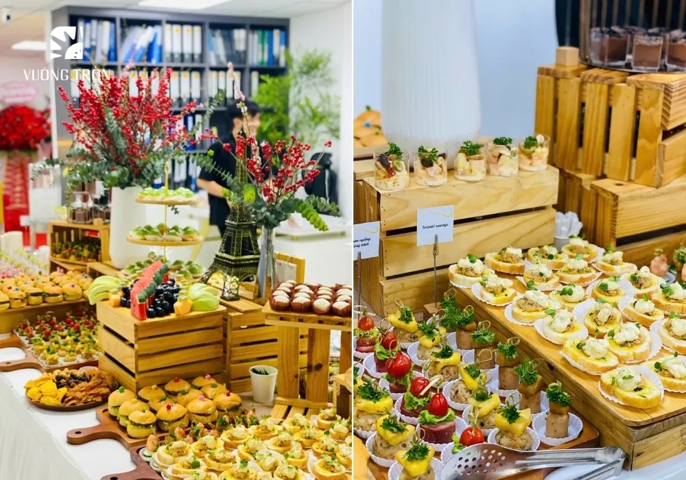Hình ảnh tiệc Finger Food đẳng cấp phục vụ khách mời VIP tại lễ khai trương