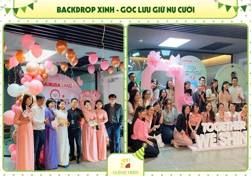 Backdrop check-in sinh nhật nhân viên đẹp và sáng tạo tại văn phòng