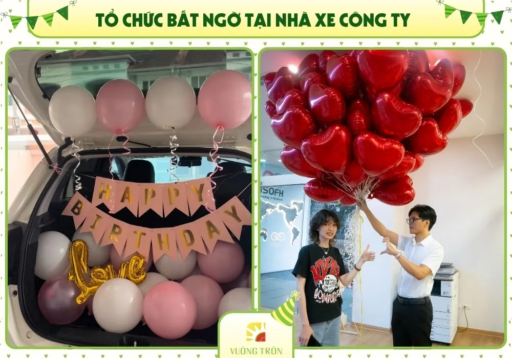 Ý tưởng tổ chức sinh nhật bất ngờ tại nhà xe công ty cho nhân viên