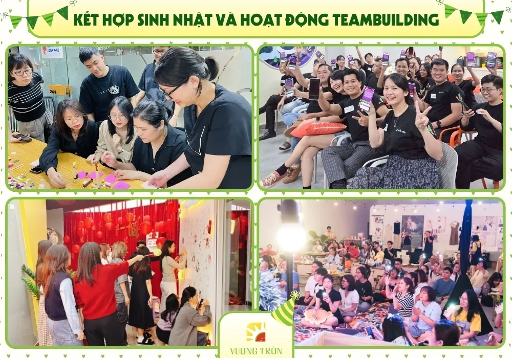 Hoạt động teambuilding kết hợp tổ chức sinh nhật nhân viên tại công ty