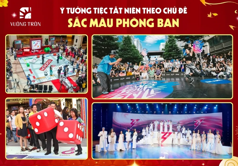 Tiệc tất niên theo chủ đề sắc màu của từng phòng ban