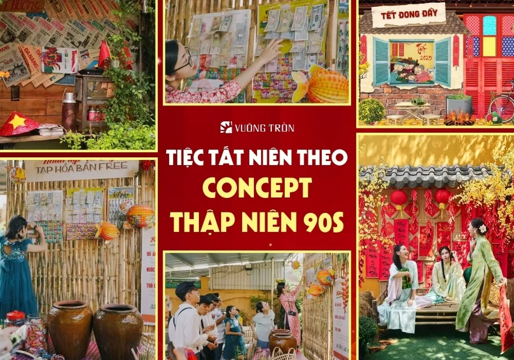 Tiệc tất niên công ty phong cách vintage thập niên 80–90 hoài niệm