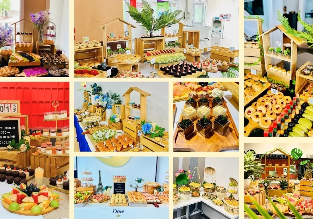 Tiệc teabreak trọn gói với trái cây và bánh ngọt Vuông Tròn sau giờ hoạt động teambuilding