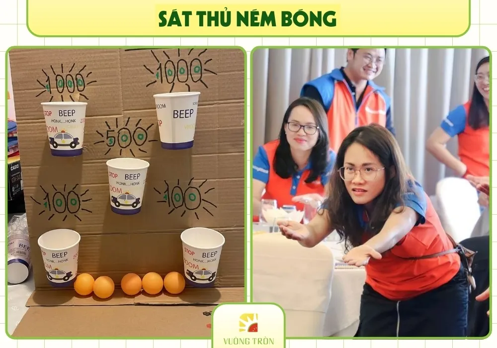 Trò chơi teambuilding Sát Thủ Ném Bóng sôi động đòi hỏi chiến thuật đồng đội ăn ý