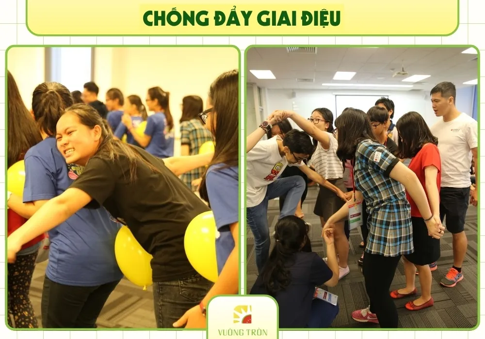 Trò chơi teambuilding Chống Đẩy Giai Điệu vận động hài hước giúp giải tỏa stress