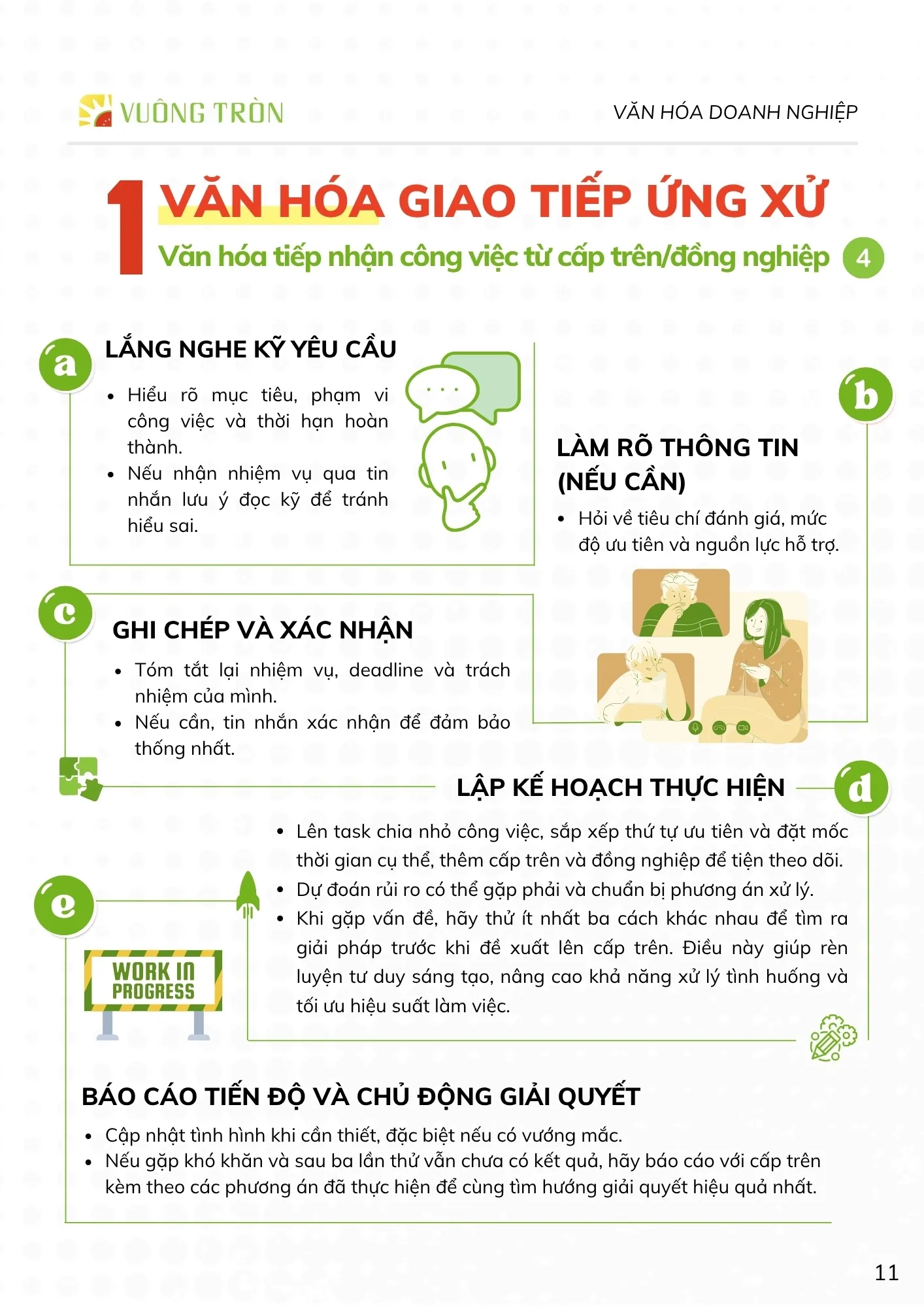 Văn hóa tiếp nhận công việc từ cấp trên/đồng nghiệp