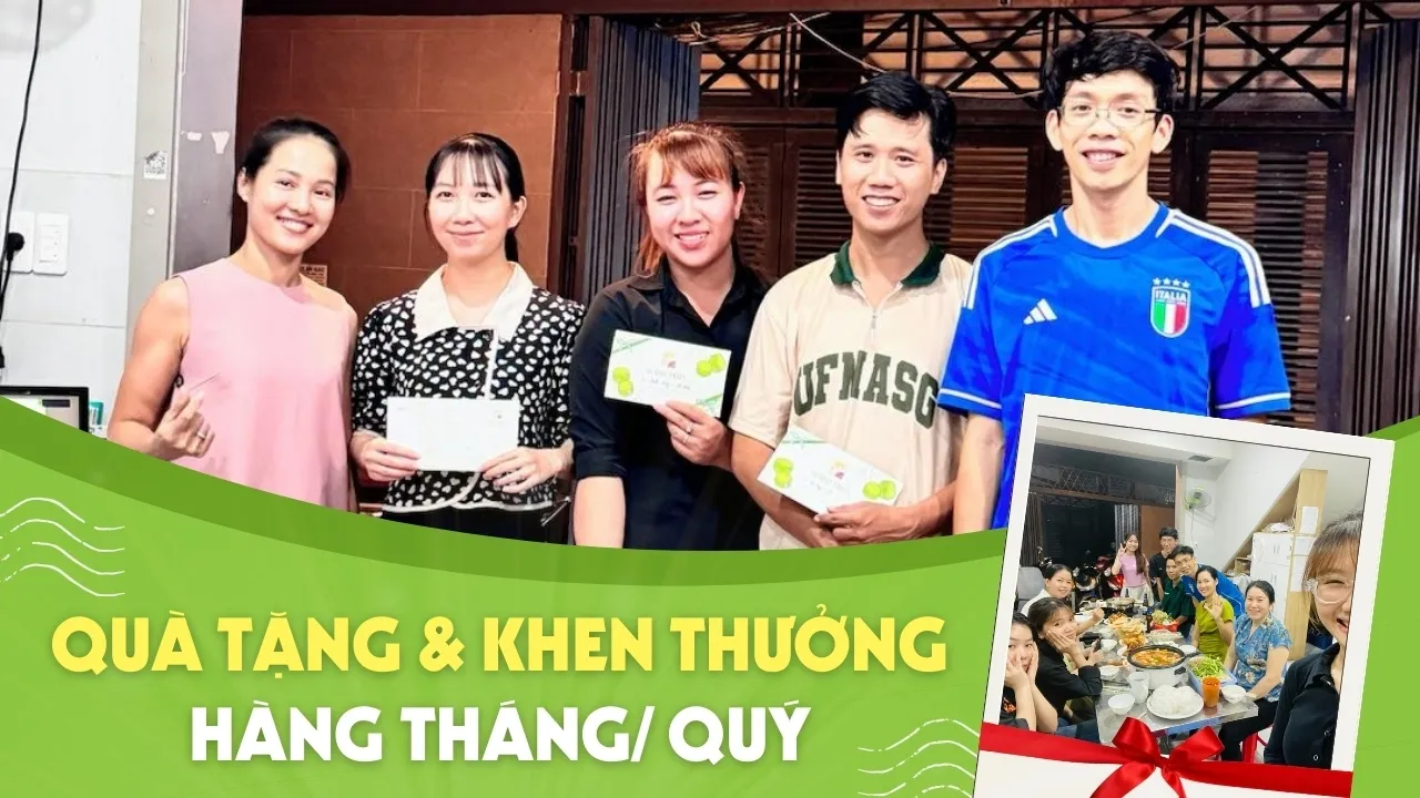 Phúc lợi quà tặng & khen thưởng hàng tháng, hàng quý tại Trái Cây Vuông Tròn