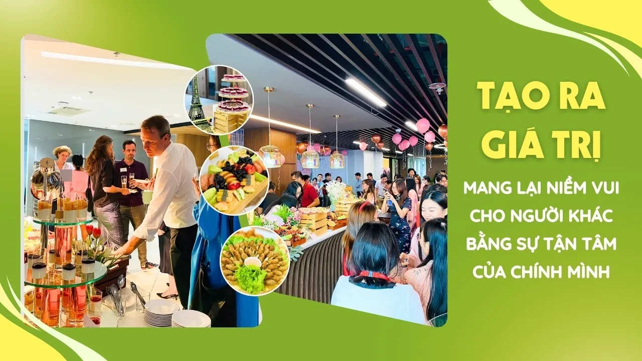 Nhân viên Setup phục vụ tiệc tại Vuông Tròn mang lại niềm vui cho người khác bằng sự tận tâm của chính mình
