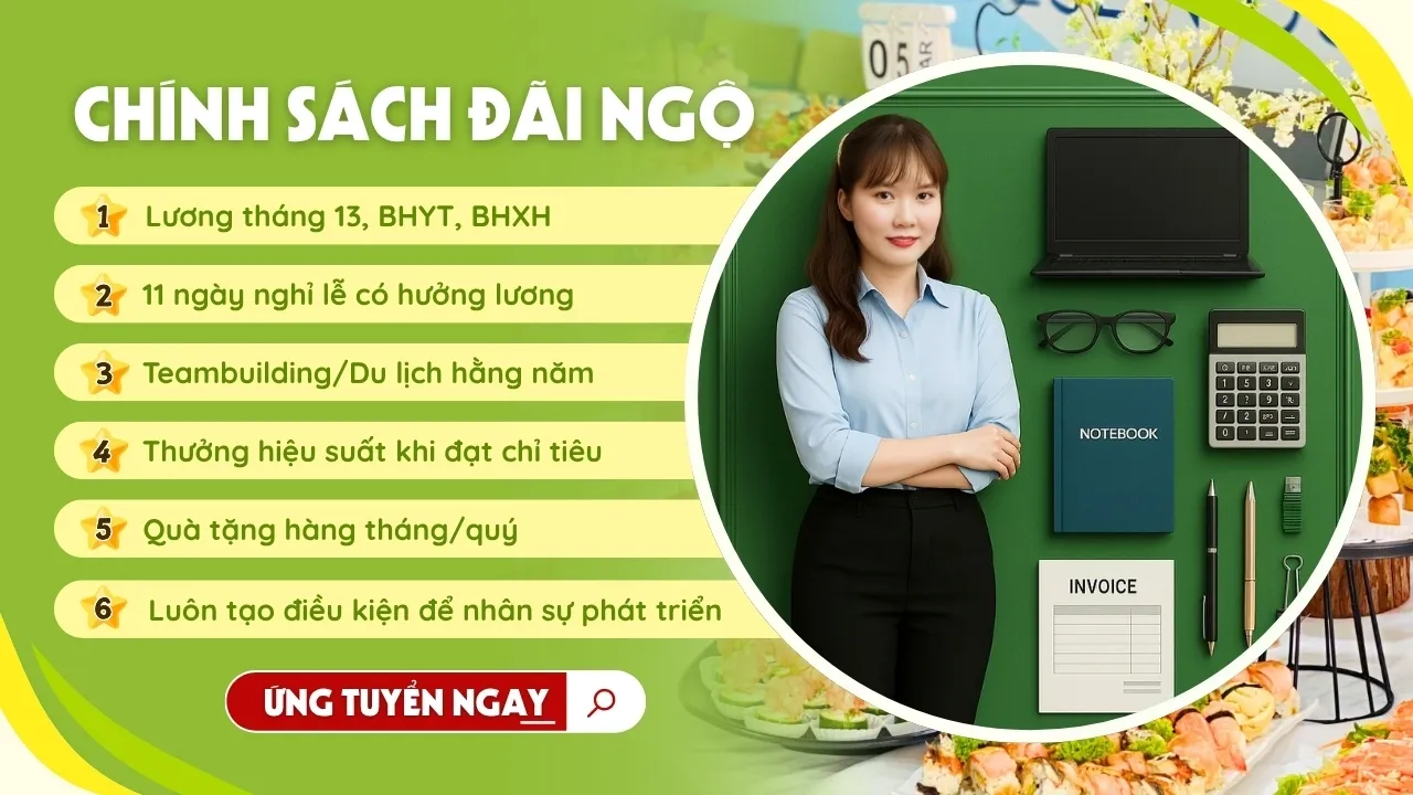 Chính sách đãi ngộ vị trí kế toán nội bộ tại Vuông Tròn
