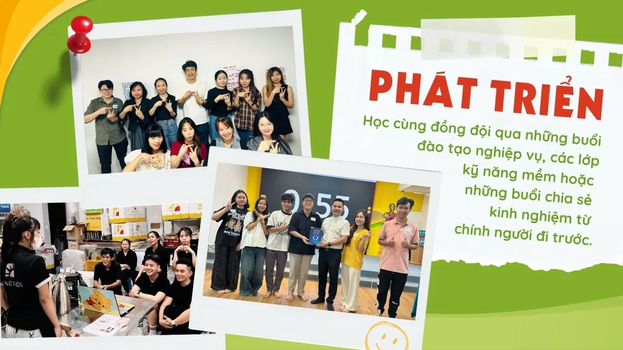 Các buổi đào tạo nghiệp vụ và training phát triển bản thân cho nhân sự tại Vuông Tròn
