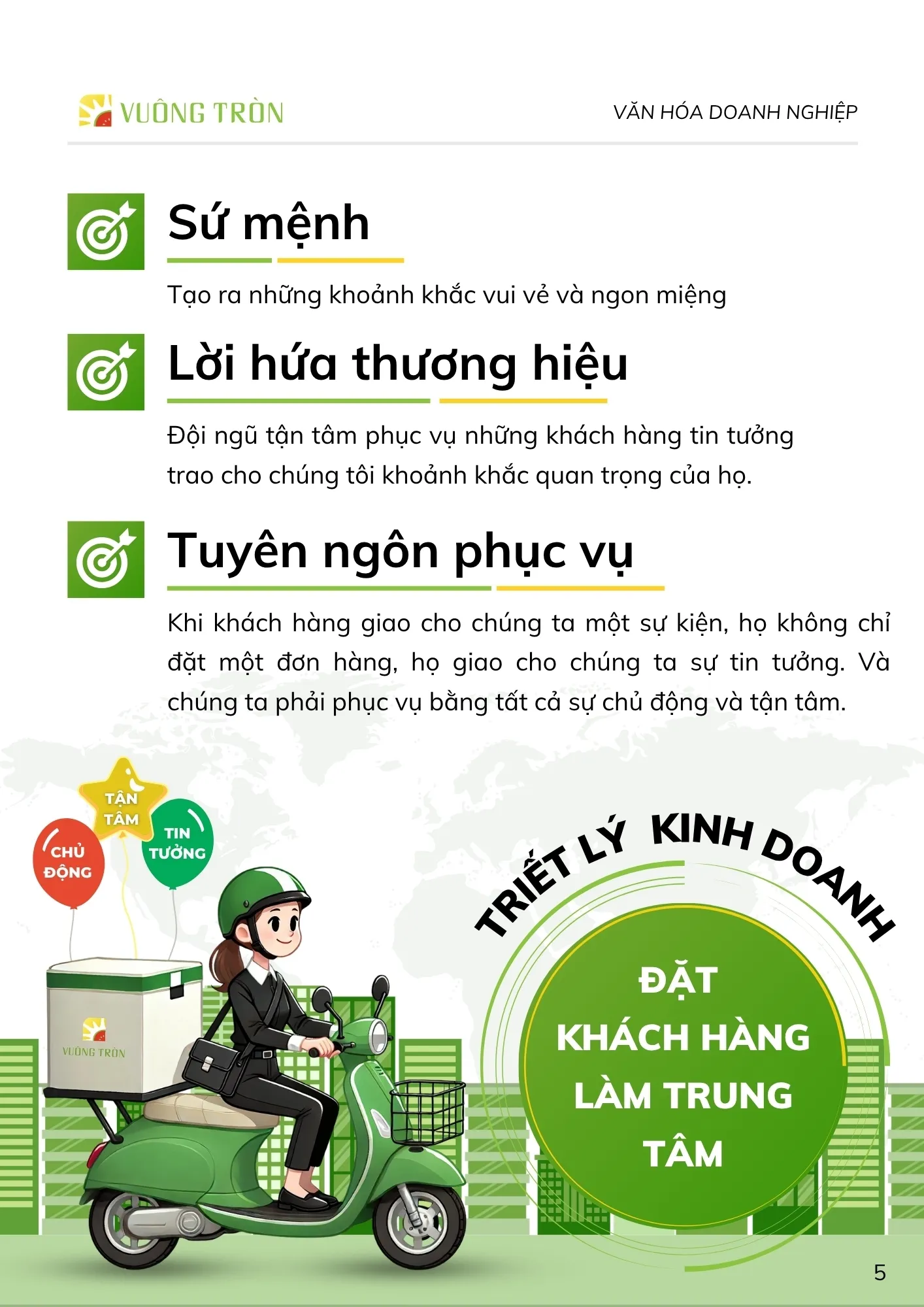 Tầm nhìn, sứ mệnh, triết lý kinh doanh Trái Cây Vuông Tròn