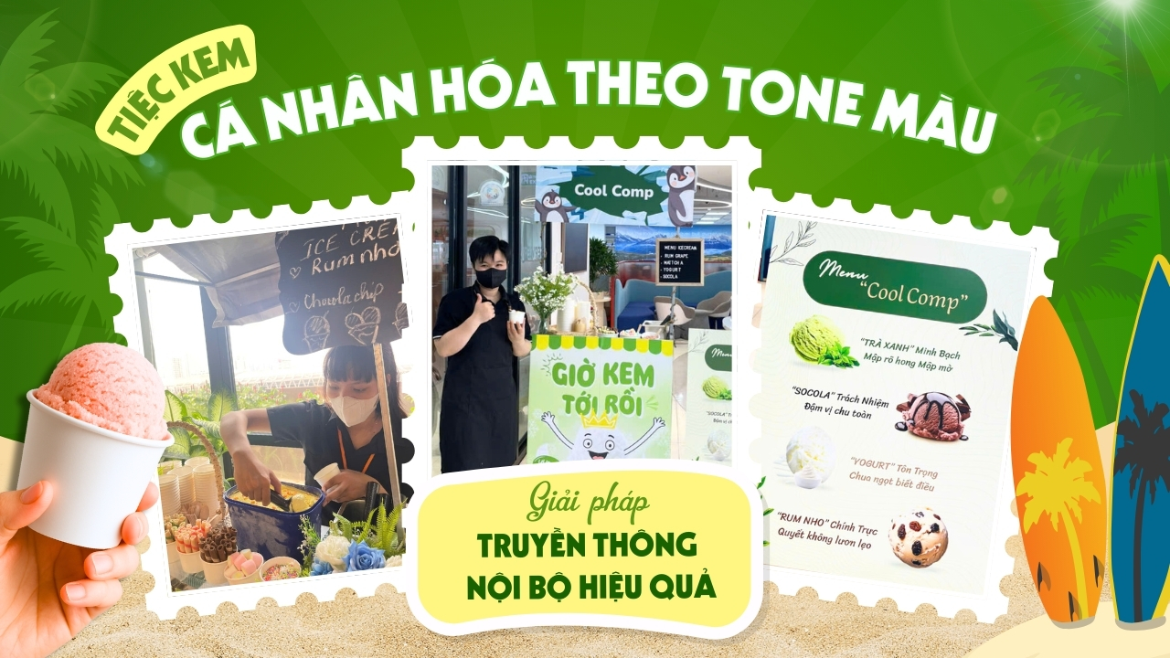 Tiệc kem sự kiện cá nhân hóa theo tone màu thương hiệu