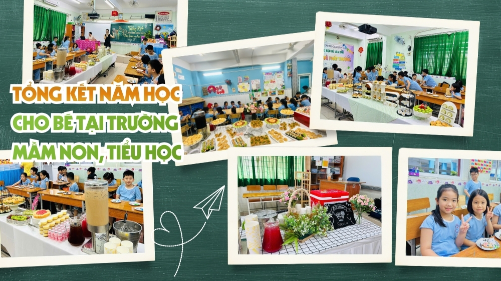 Bàn tiệc ngọt tổng kết năm học cho bé tại trường mầm non và tiểu học