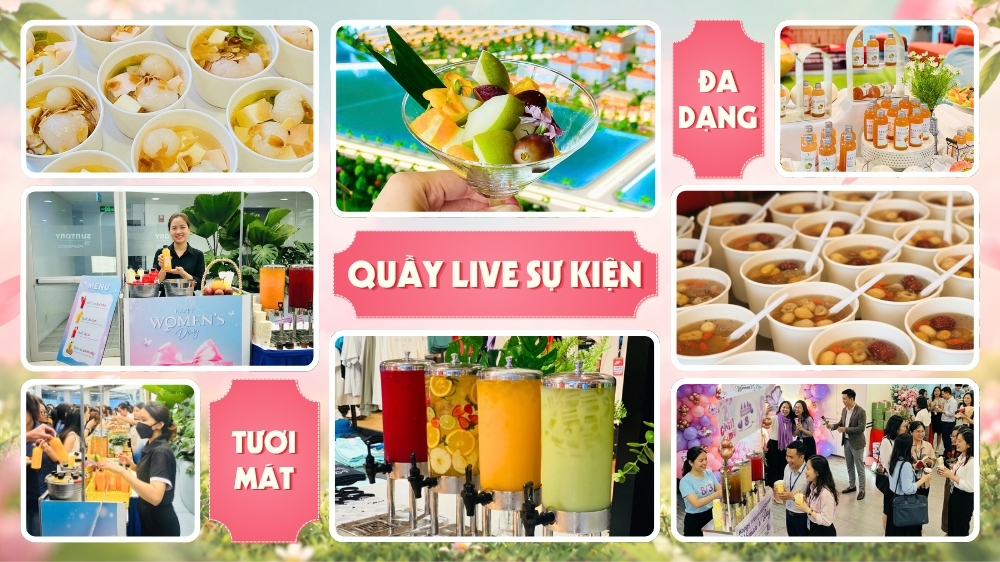 Quầy nước live station với đa dạng hình thức phục vụ khách tại sự kiện 20/10 của doanh nghiệp