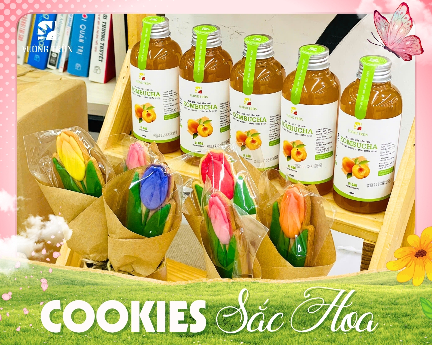 Cookies Sắc hoa cho tiệc teabreak 20.10 vui nở hoa Vuông Tròn