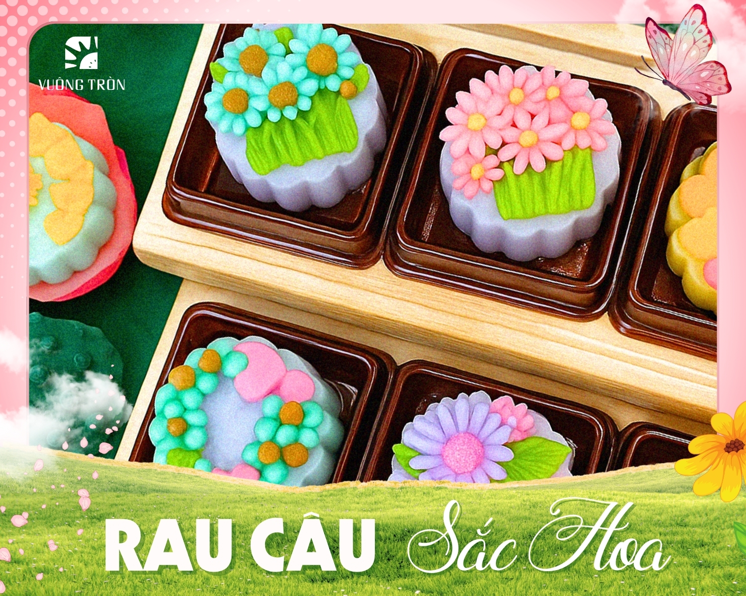 Rau câu sắc hoa lại mang đến nét tươi tắn cho bàn tiệc teabreak 20.10