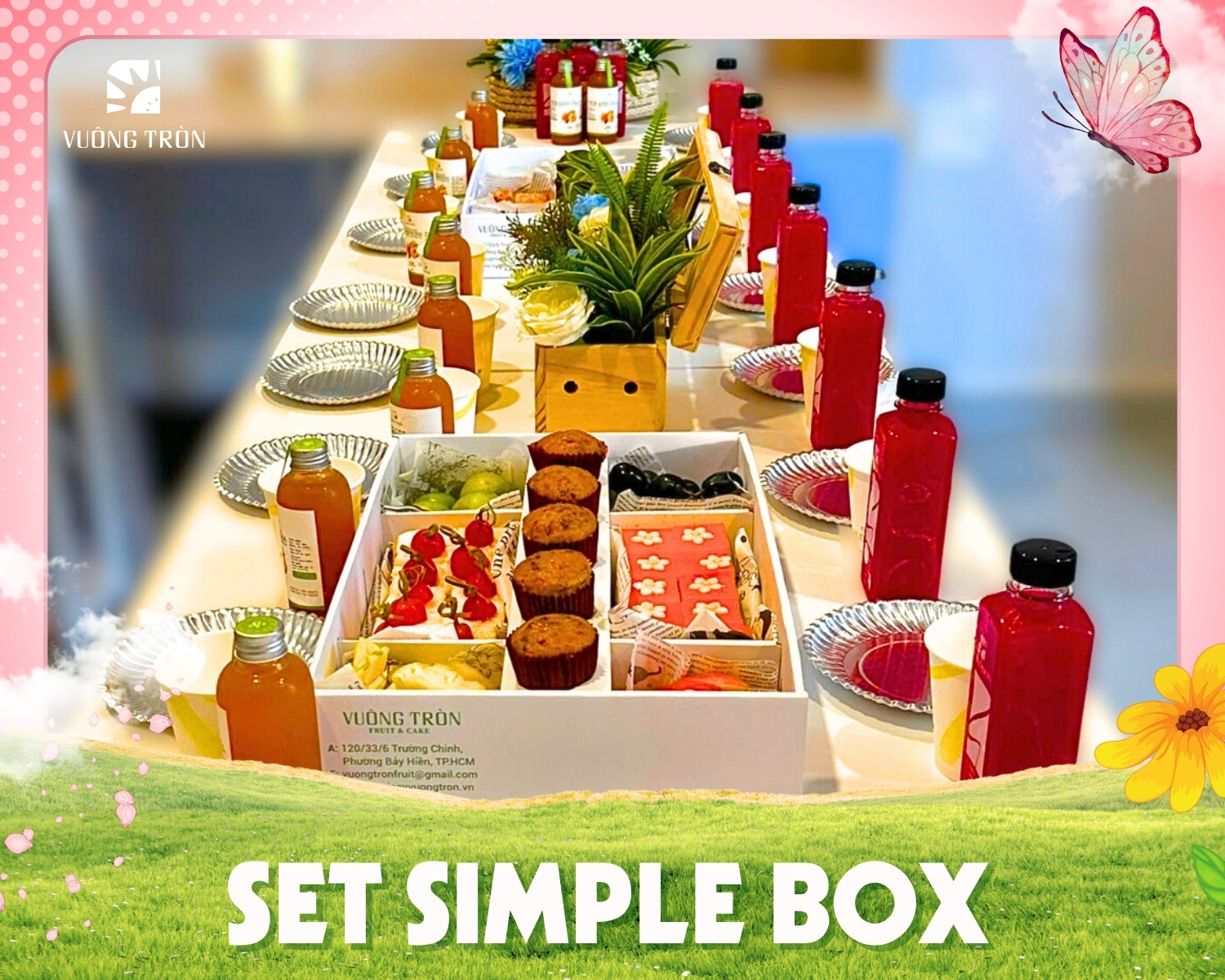 Set tiệc mang đi Simple Teabreak Box nhà Vuông Tròn cho các sự kiện tiết kiệm ngân sách