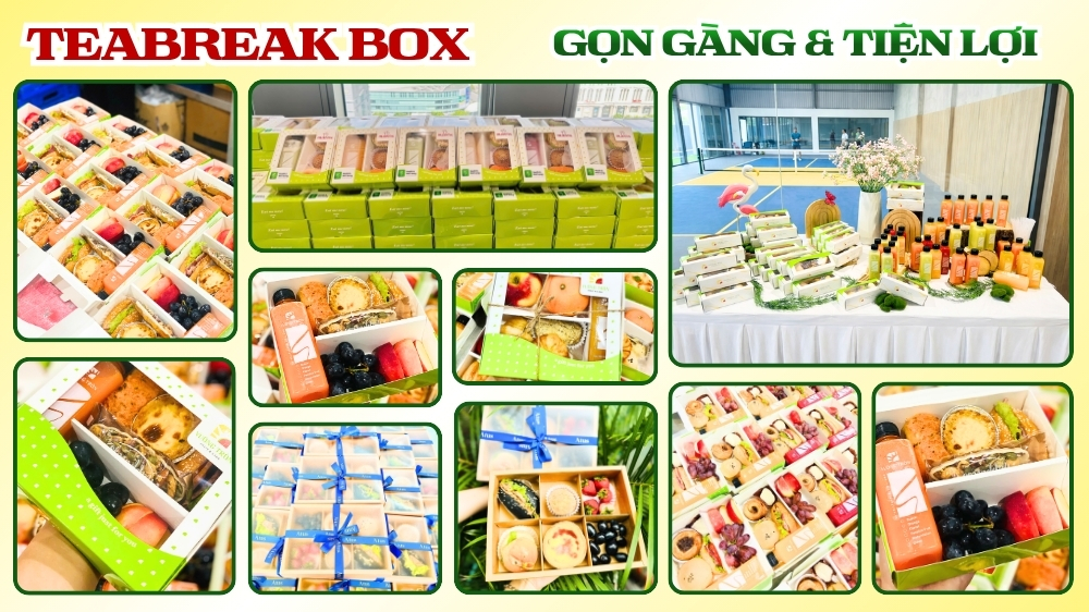 Hộp bánh teabreak box tiện lợi chia sẵn cho khách hàng tham gia chuyến site tour trải nghiệm dự án