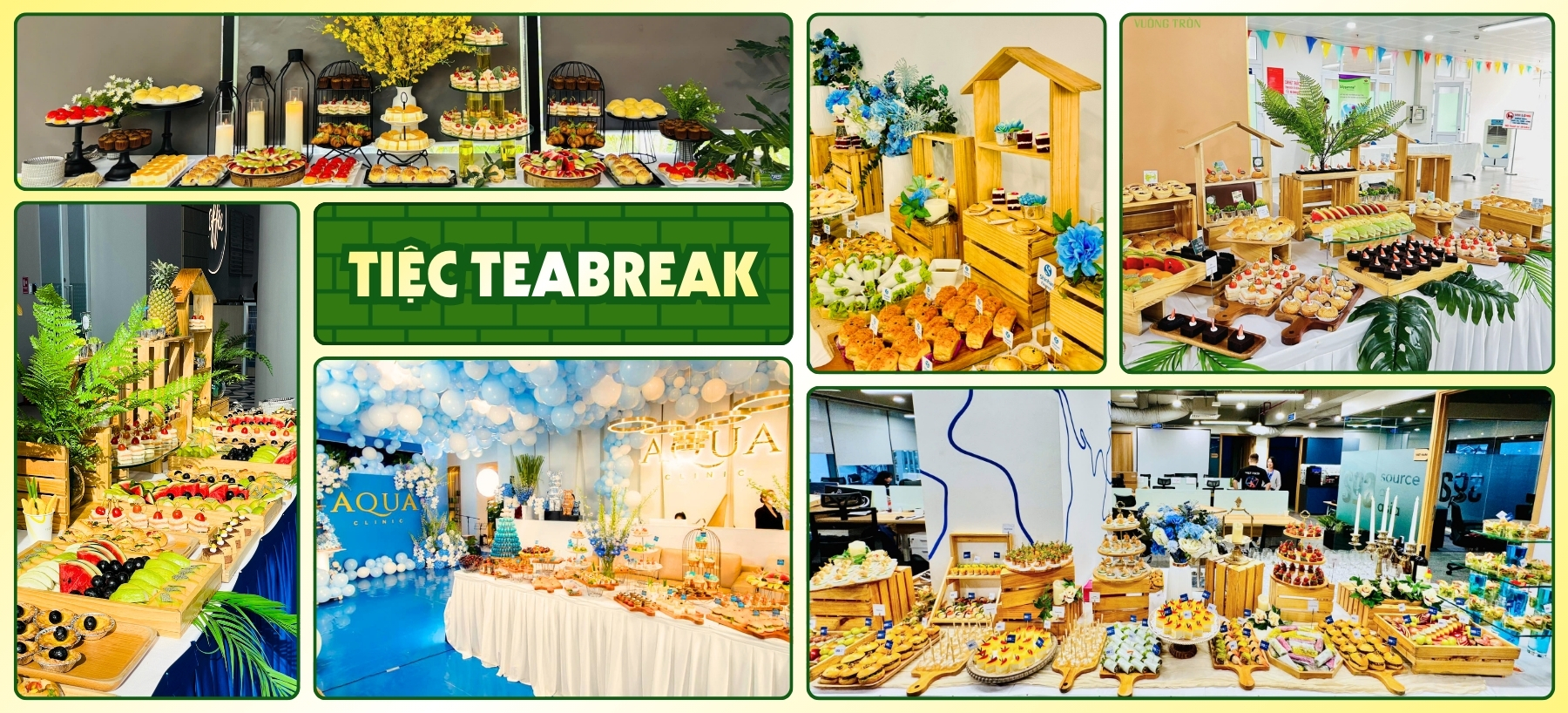 Bàn tiệc teabreak mở bán dự án bất động sản chỉn chu tiếp năng lượng cho khách hàng tại văn phòng