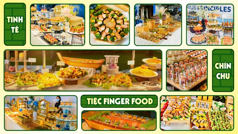 Khay thức ăn finger food tinh tế nhỏ gọn phục vụ nhà đầu tư VIP tại khu vực sa bàn nhà mẫu bất động sản