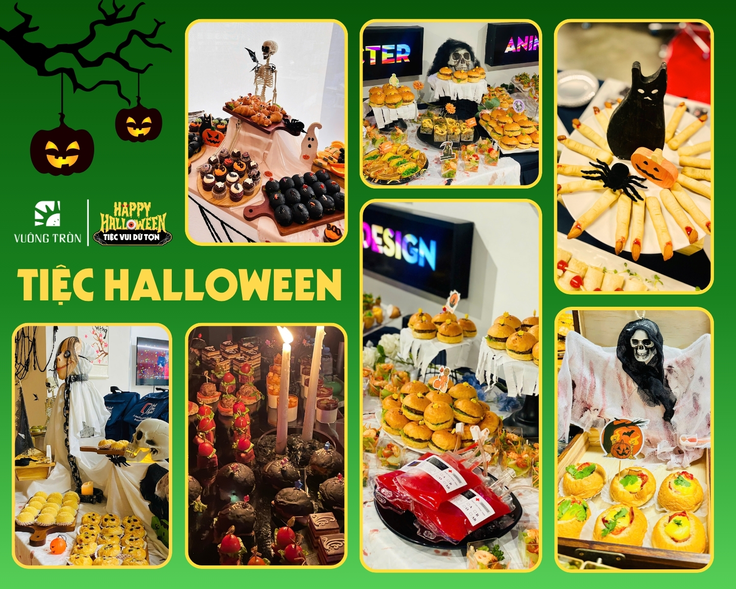 Tiệc Halloween Trái Cây Vuông Tròn