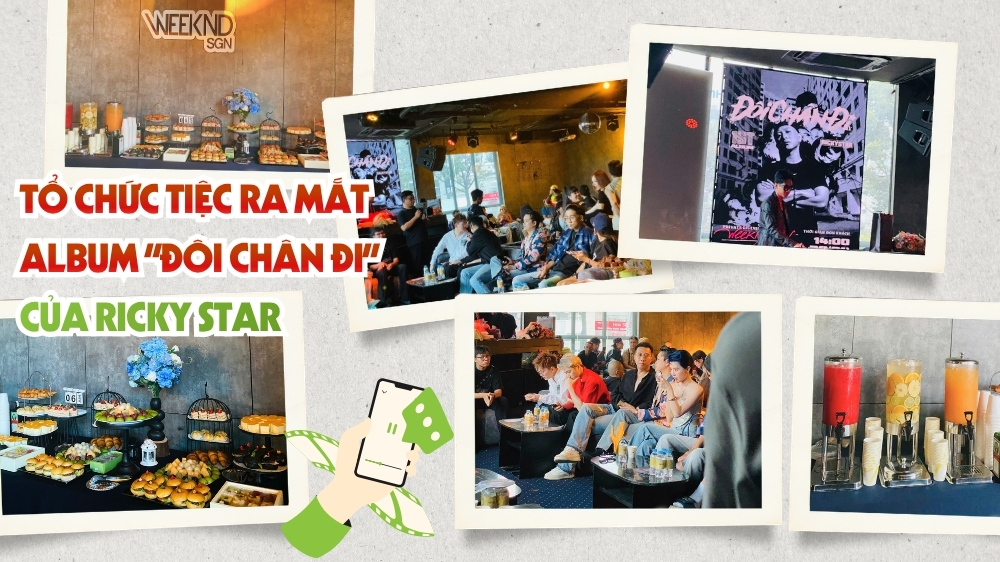 Bàn tiệc Teabreak chỉn chu trong buổi ra mắt Album Đôi Chân Đi của rapper Ricky Star