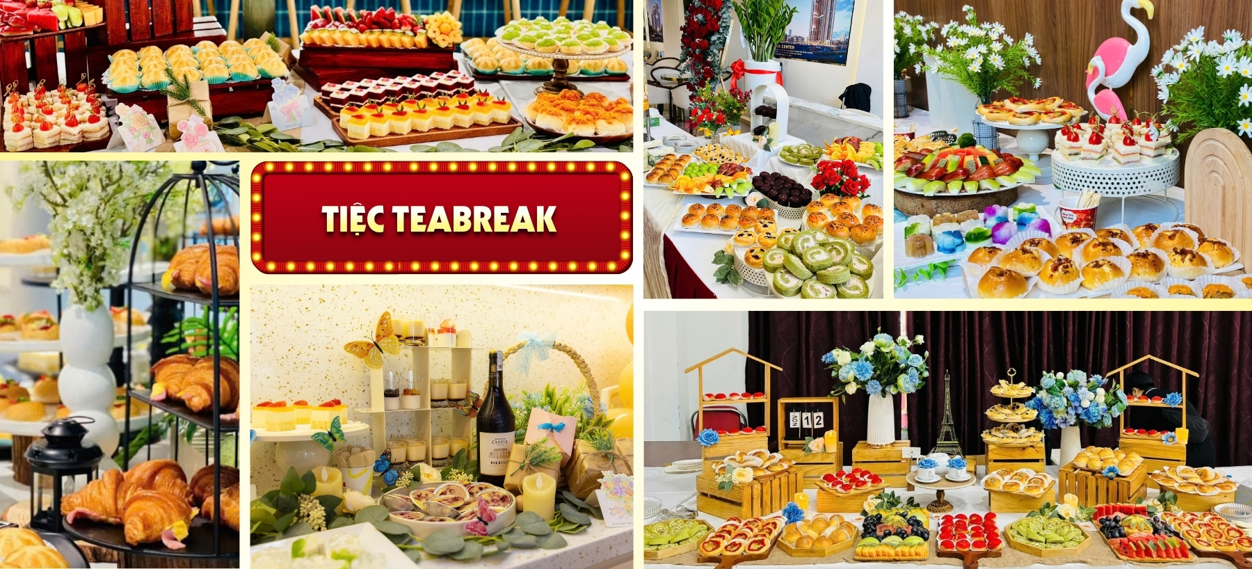 Bàn tiệc Teabreak ngọt thanh mát, bài trí chỉn chu đón khách mời tại họp báo ra mắt