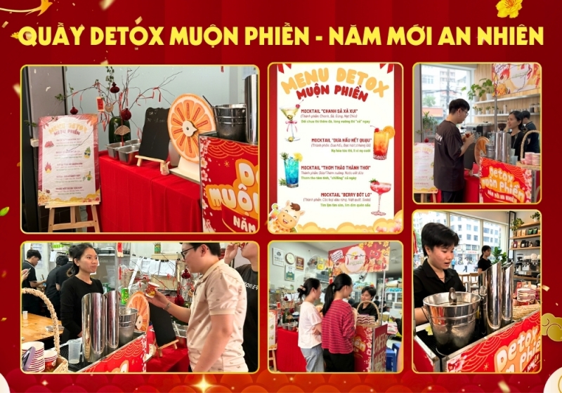 Quầy nước detox đầu năm cho tiệc tân niên
