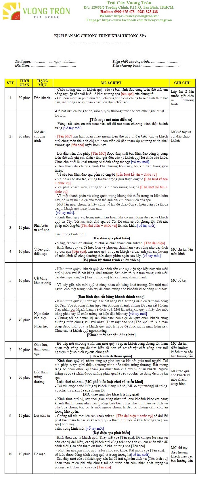 100+ mẫu kịch bản cho phim, quảng cáo hoặc sự kiện